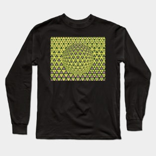 similar shaped mosaic tiles design over a 3D sphere in yellow and pink Long Sleeve T-Shirt